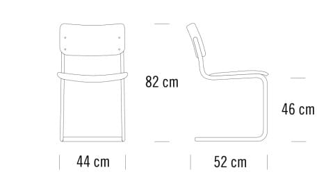 Консольный штабелируемый стул THONET S 43 ARCH-00136809