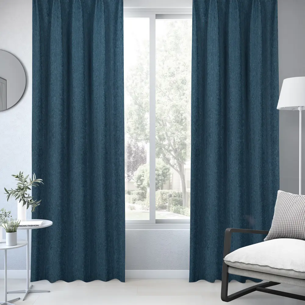 Штора на ленте Inspire Behar 160x280 см цвет голубой 89343233 STLM-2029050 