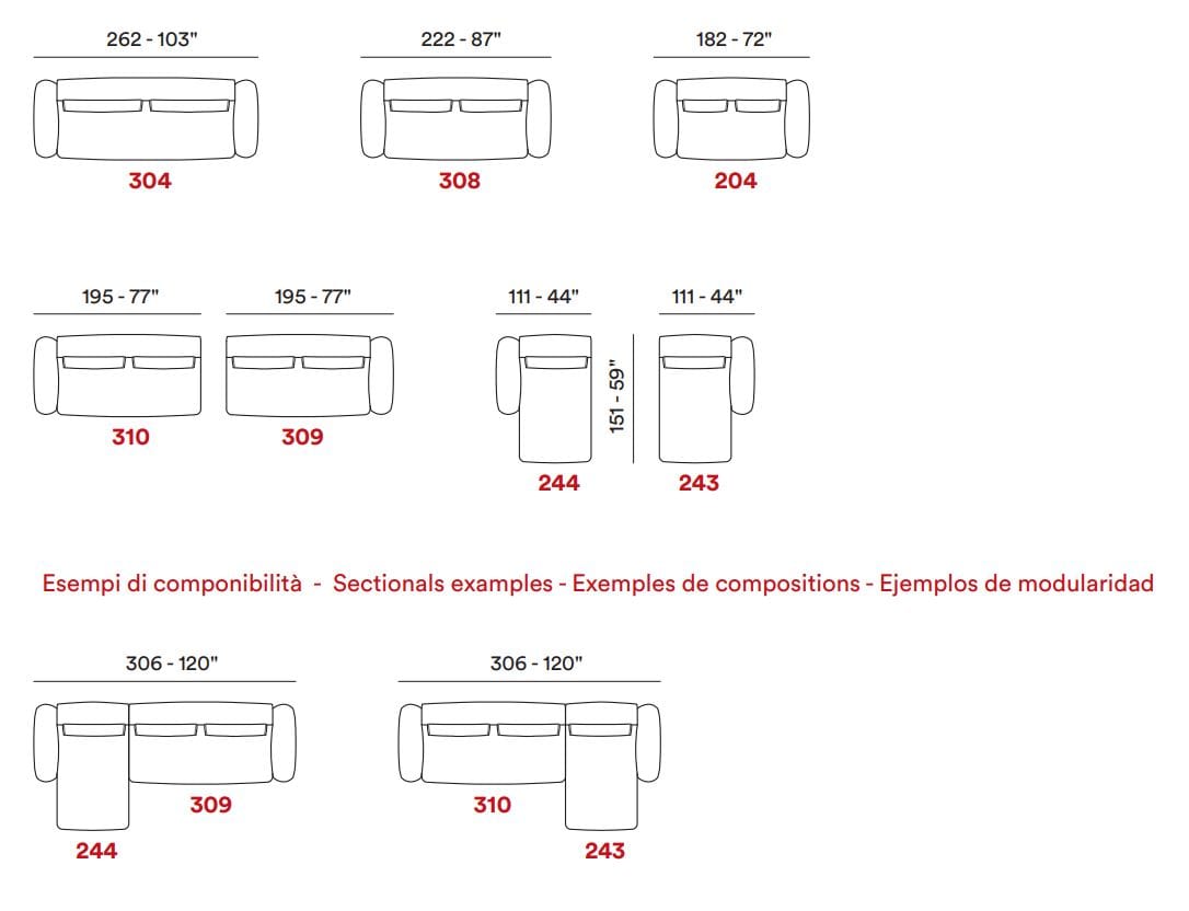 4-местный тканевый диван Max Divani BON BON ARCH-00054334 - Вид №5