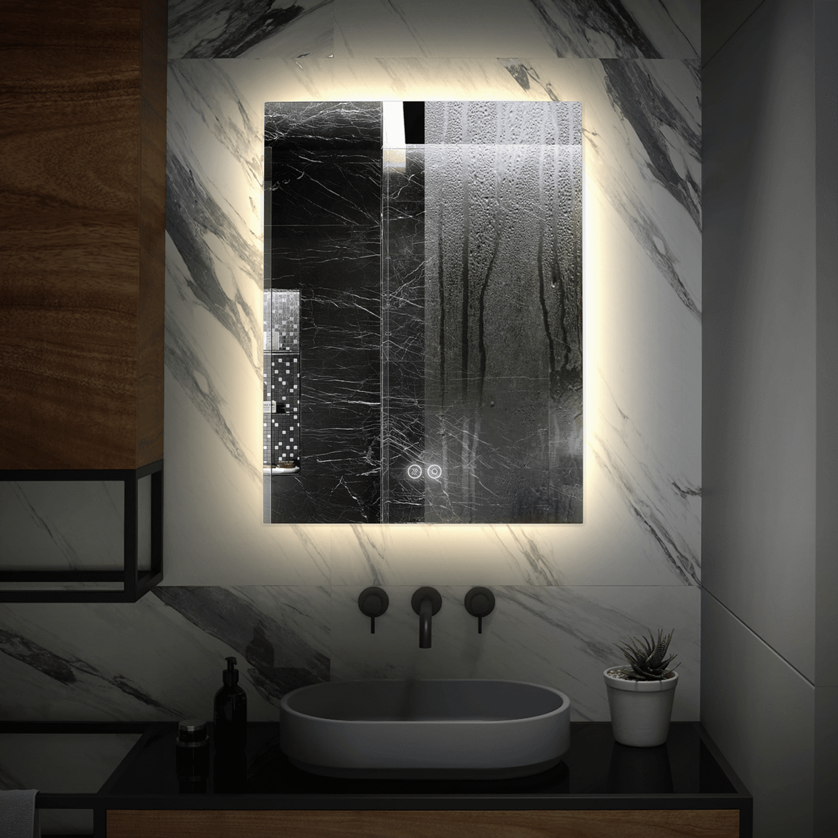 91002792 Зеркало для ванной Ek-56Ad с подсветкой 50х60см STLM-0434104 ALFA MIRRORS