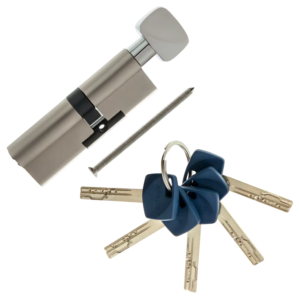 Цилиндр Apecs Premier XR-90(40C/50)-C15-NI, 40x50 мм, ключ/вертушка, цвет никель ЦИЛИНДР APECSXR-90(40C/50)-C15-NI КЛ-ВЕР STLM-2211825 - Вид №1