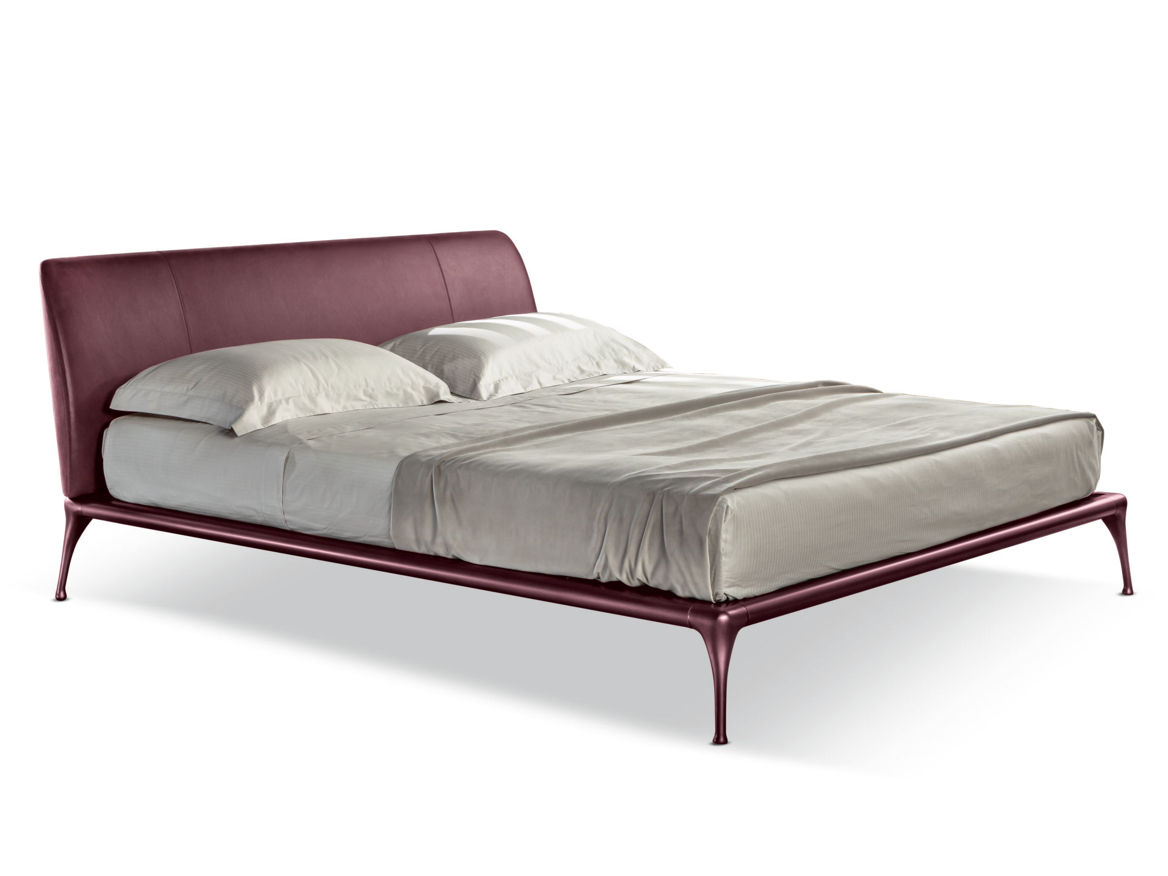 Кожаная двуспальная кровать с мягким изголовьем Cantori ISEO ARCH-00091171