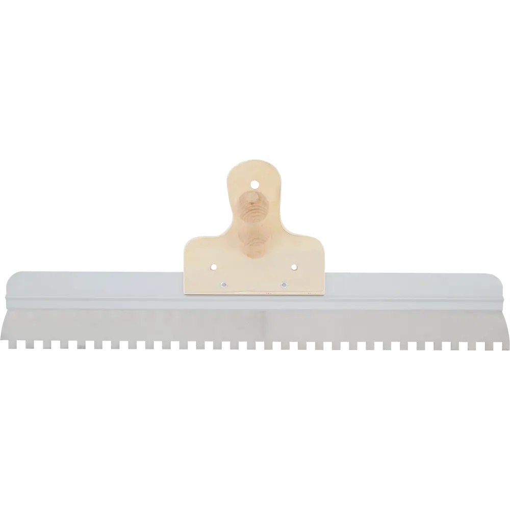 Шпатель поверхностный зубчатый из нержавеющей стали, 600 мм, деревянная ручка Hardy STLM-2202482 - Вид №2