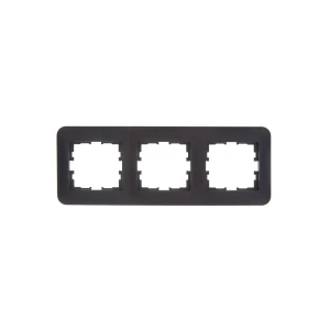 Рамка для розеток и выключателей Lezard Asti 3 поста горизонтальная цвет черный бархат