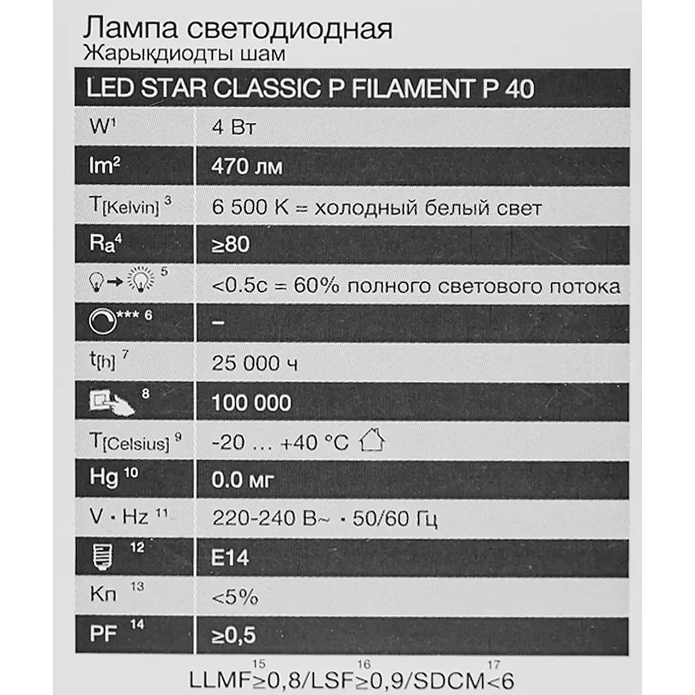 Лампа светодиодная Osram P E14 220/240 В 4 Вт шар 470 лм холодный белый свет STLM-2020351 - Вид №4