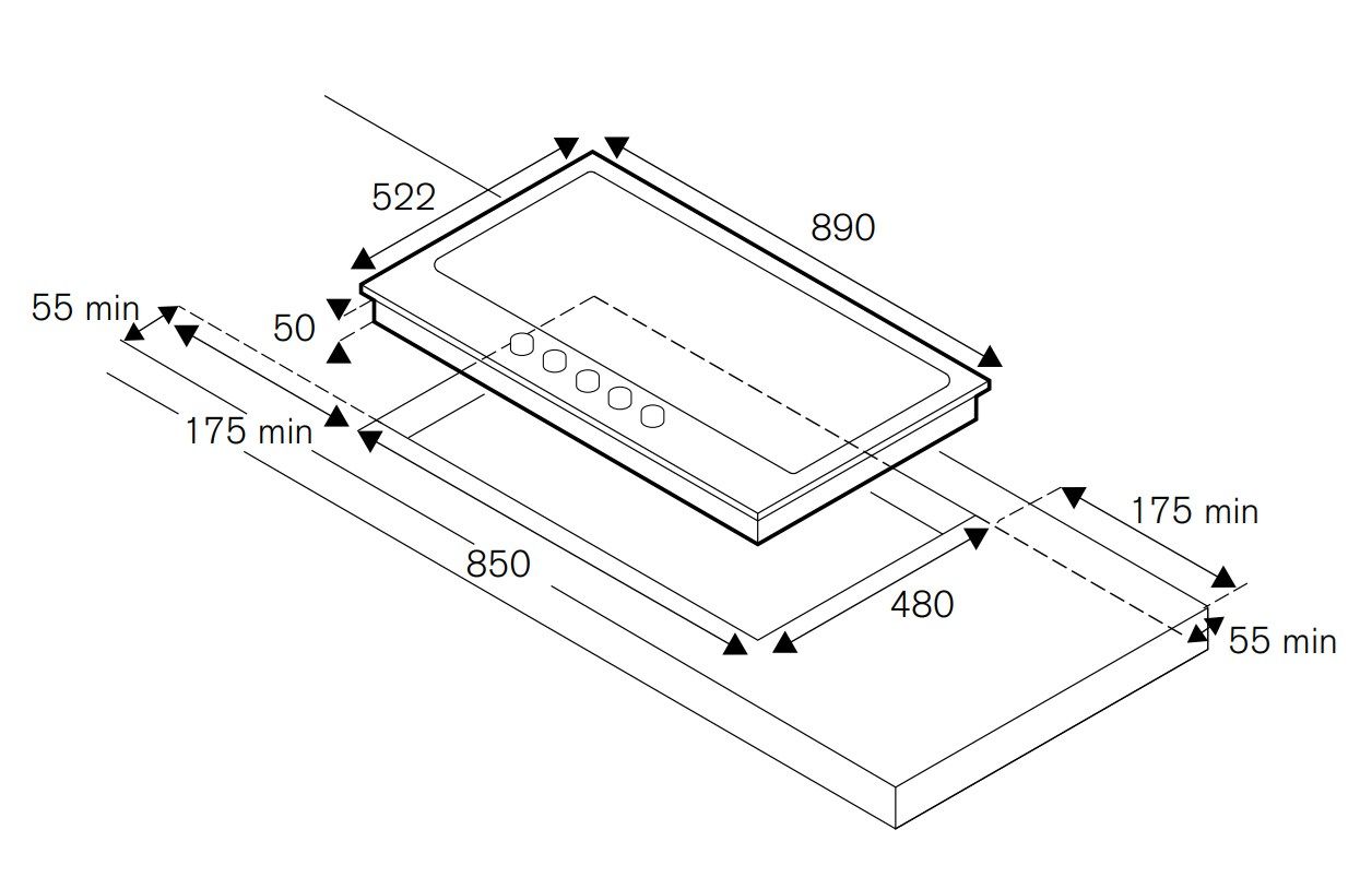 Стальная встраиваемая газовая плита Bertazzoni ARCH-00060201 - Вид №2