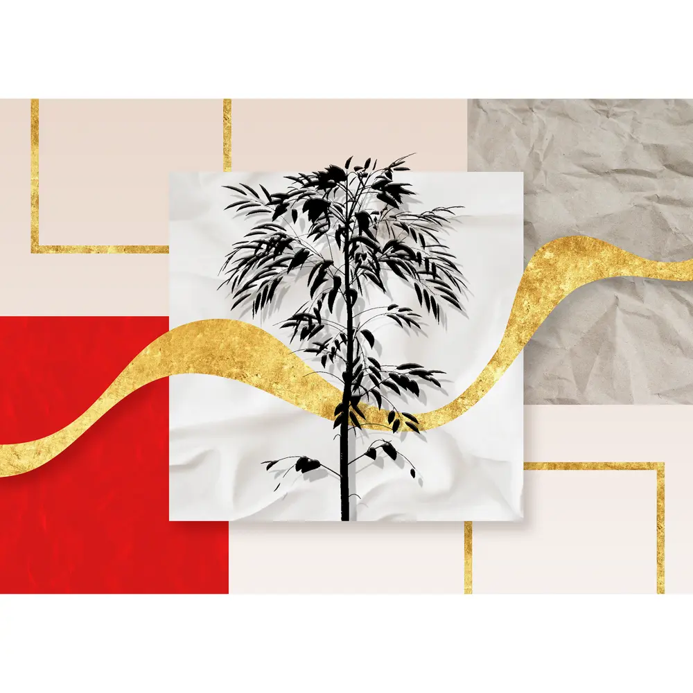 Картина на холсте Постер-лайн Дерево абстракция 50x70 см STLM-2161799