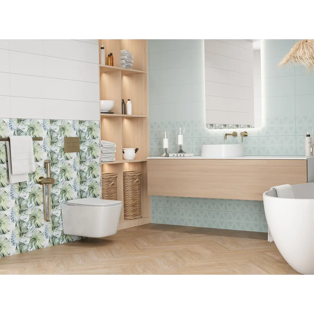 Плитка настенная Mersey Mono 20x40 см 1.2 м² матовая цвет белый 89364551 STLM-2119905 Santreyd - Вид №9