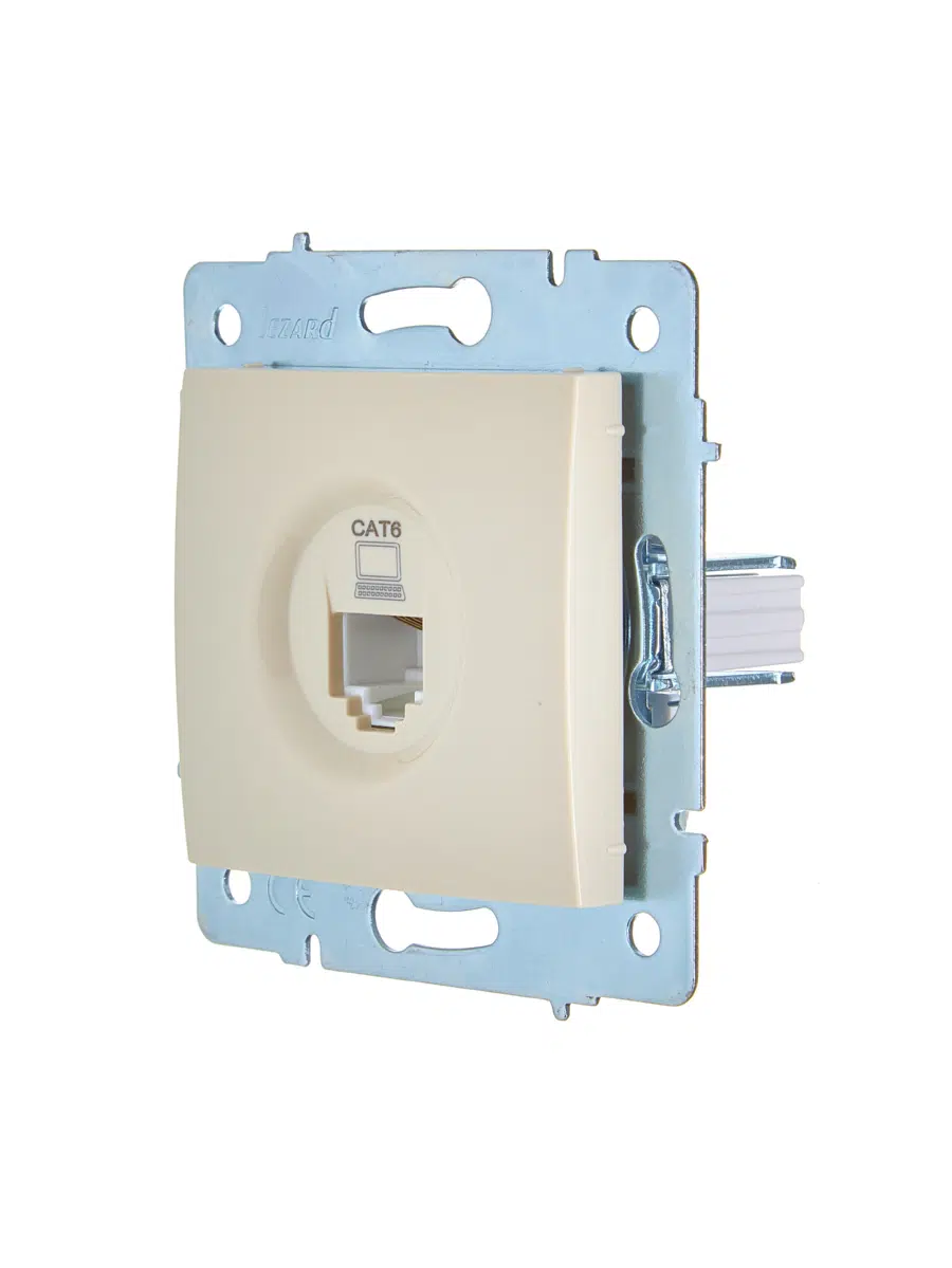 ASTI Розетка компьютерная крем механизм Cat 5e LEZARD 7081-0388-140 - Вид №2