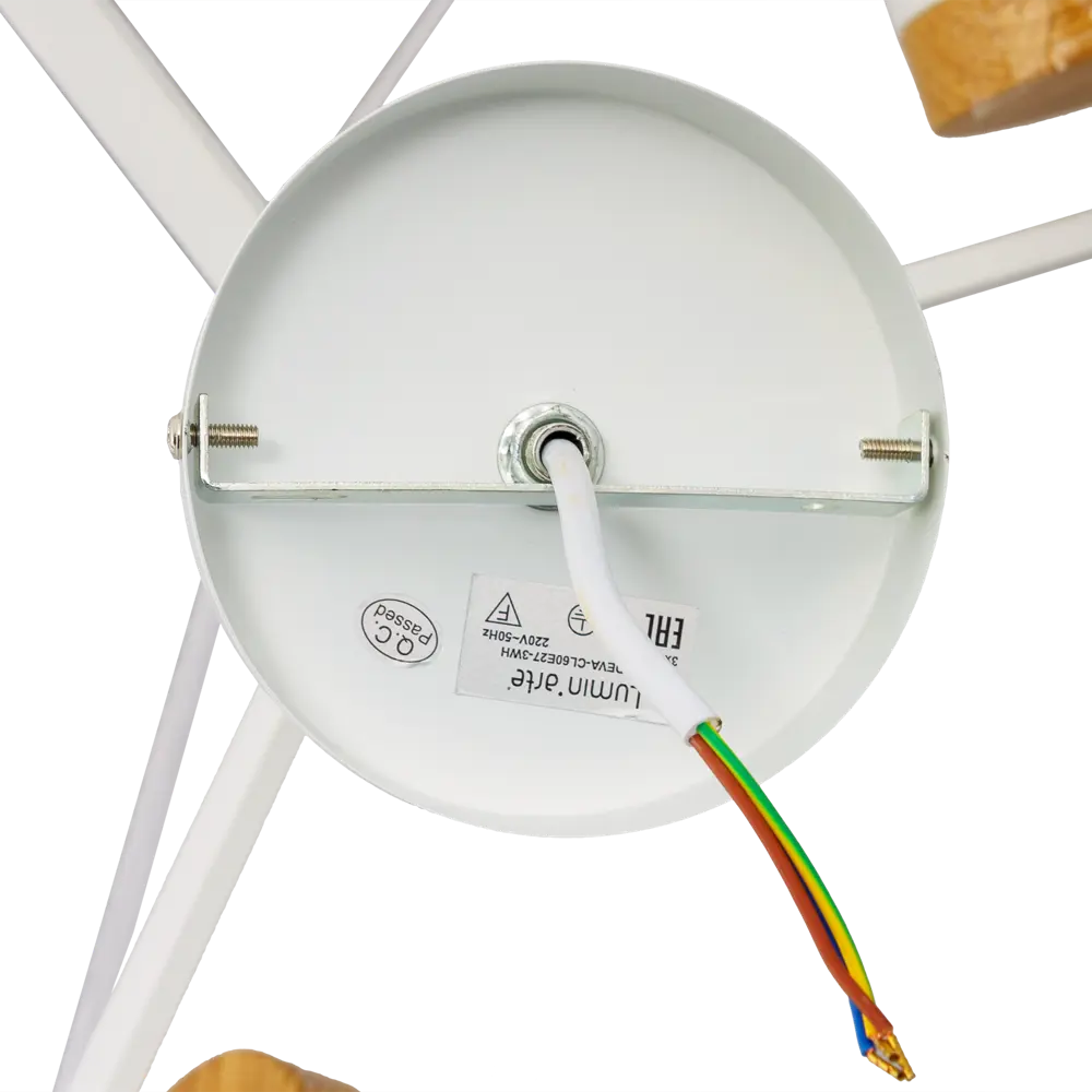 Люстра Deva 3хЕ27х60 Вт цвет белый/дерево LUMIN ARTE STLM-2134475 - Вид №3