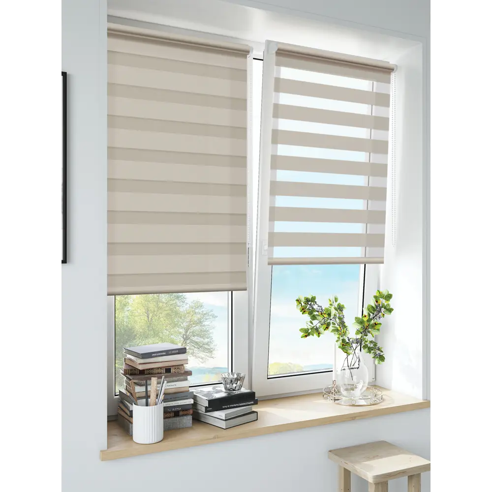 Штора рулонная день-ночь Madrid 80x160 см бежевая MIAMOZA Коллекция 2024г STLM-2177318 - Вид №3