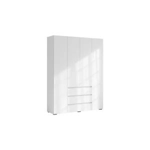 91824233 Шкаф Нонтон 160x208x46 см 4 створчатый ЛДСП цвет белый STLM-1435511
