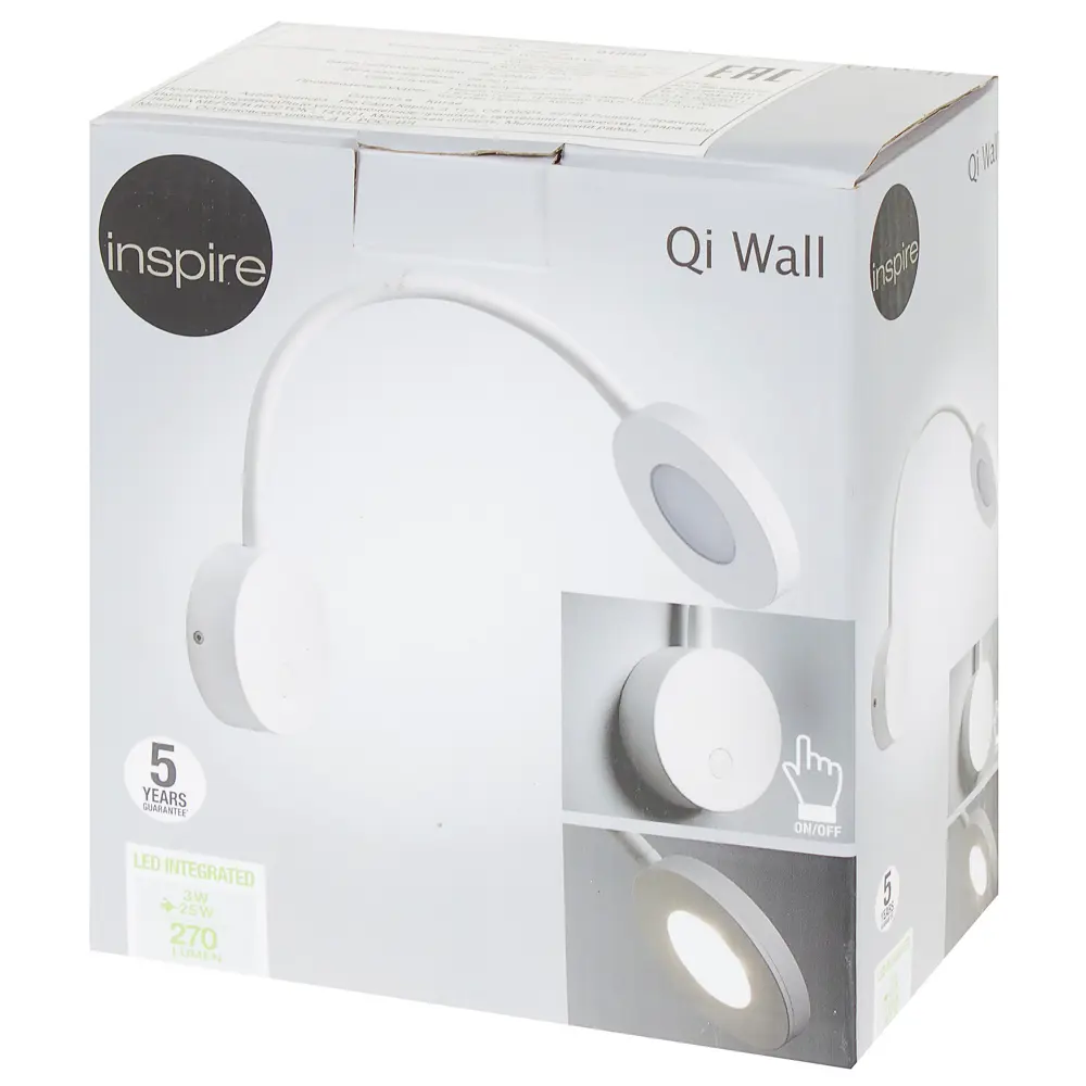Настенный светильник светодиодный Inspire Qi Wall 3 Вт 270 Лм цвет серый STLM-2076040 - Вид №4