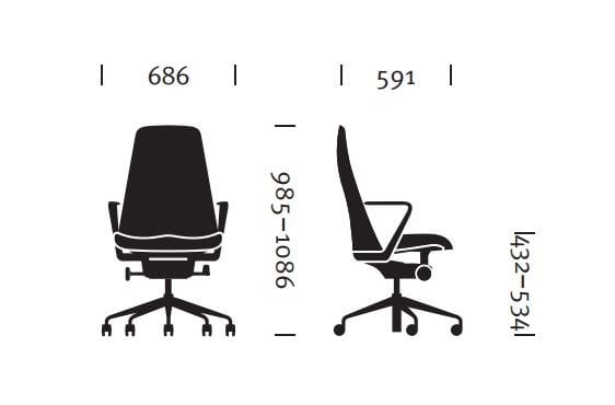 Вращающееся офисное кресло с высокой спинкой Herman Miller конус ARCH-00072065 - Вид №4