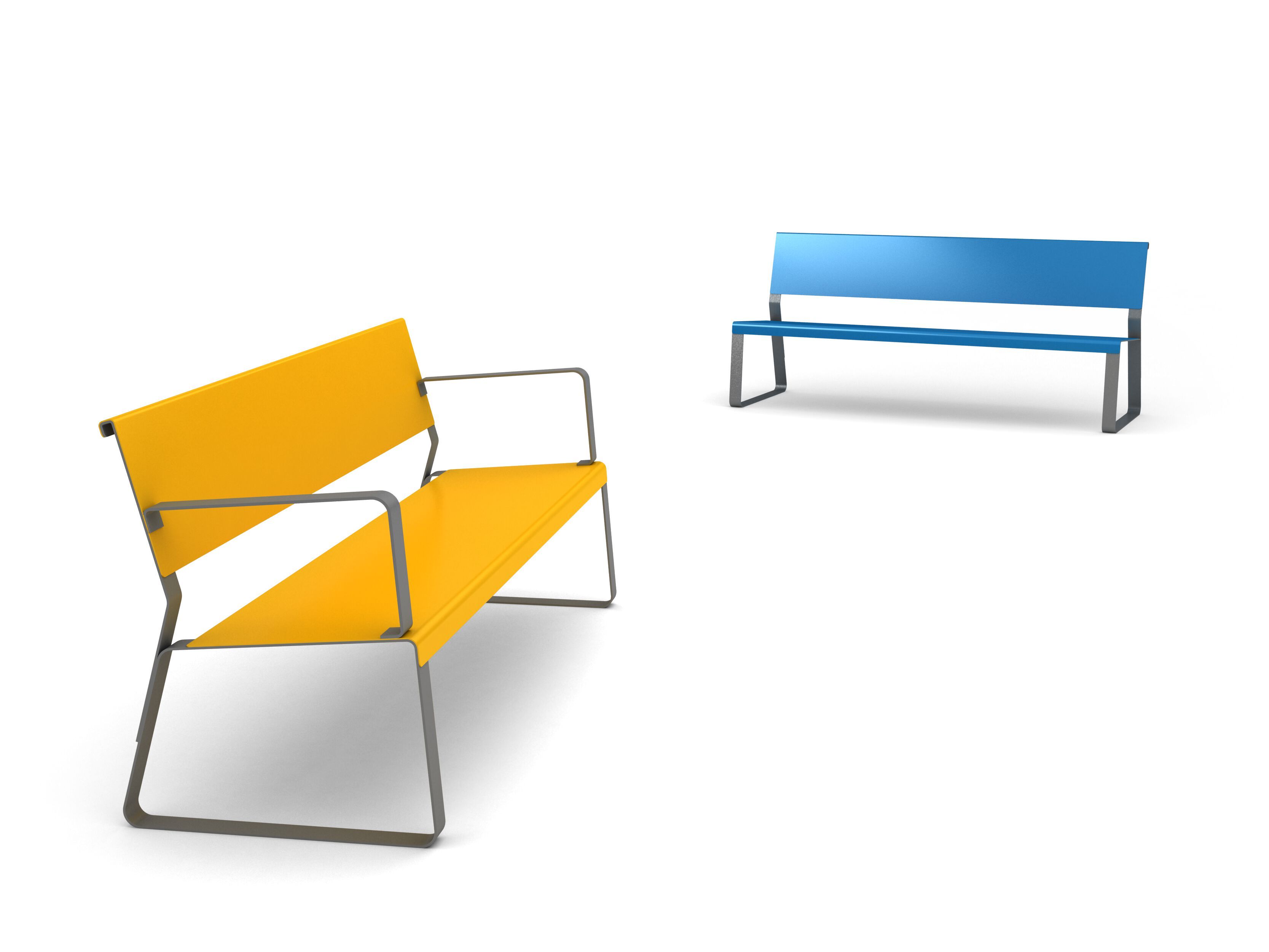 Оцинкованная стальная скамья со спинкой Viscio Urban Design MATKA ARCH-00050896 - Вид №18