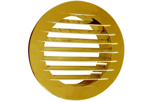 92720685 Решётка вентиляционная KRO D125 мм пластик цвет глянцевое золото STLM-0540462 DOSPEL