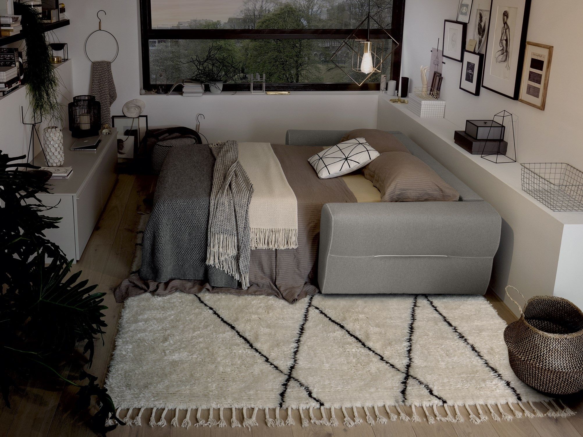 Двуспальный диван-кровать из ткани Felis Day &amp ARCH-00073244