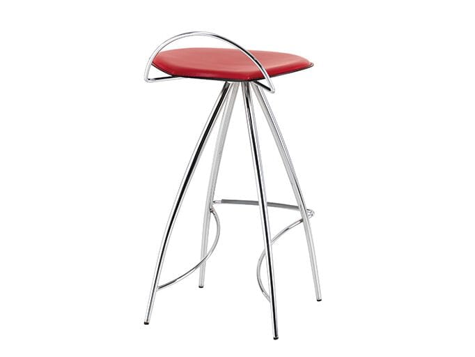 Высокий стул из хромированной стали и кожаное сиденье Cattelan italia COCO ARCH-00140657 - Вид №1