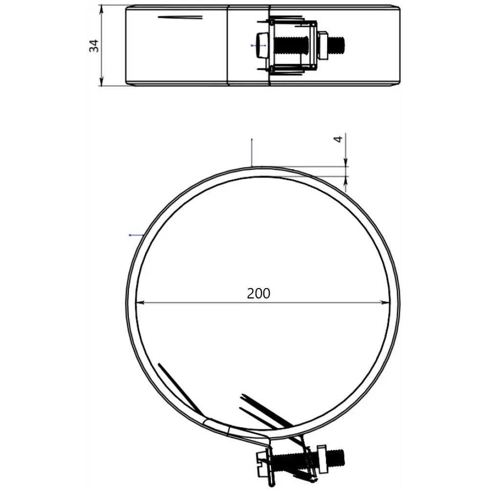 Хомут обжимной Металлик и Ко (оцинкованная сталь/0.5 мм) D200 мм STLM-2196857 - Вид №1