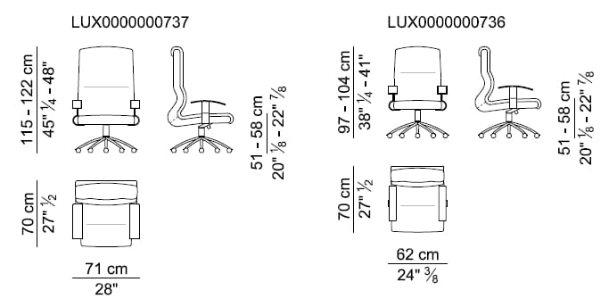 Кожаное вращающееся офисное кресло с высокой спинкой i 4 Mariani ARCH-00084014 - Вид №5