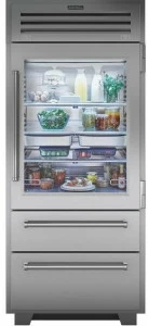 Sub-Zero Холодильник с ящиками из нержавеющей стали со стеклянной дверцей класса а + Pro 48