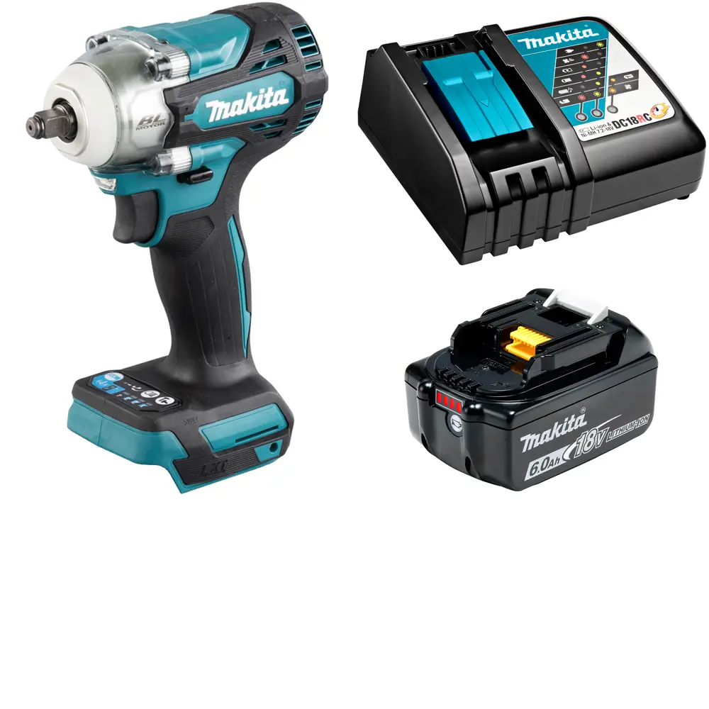 Гайковерт аккумуляторный бесщеточный Makita DTW302RG, 18 В Li-Ion 1x6 Ач, 500 Нм