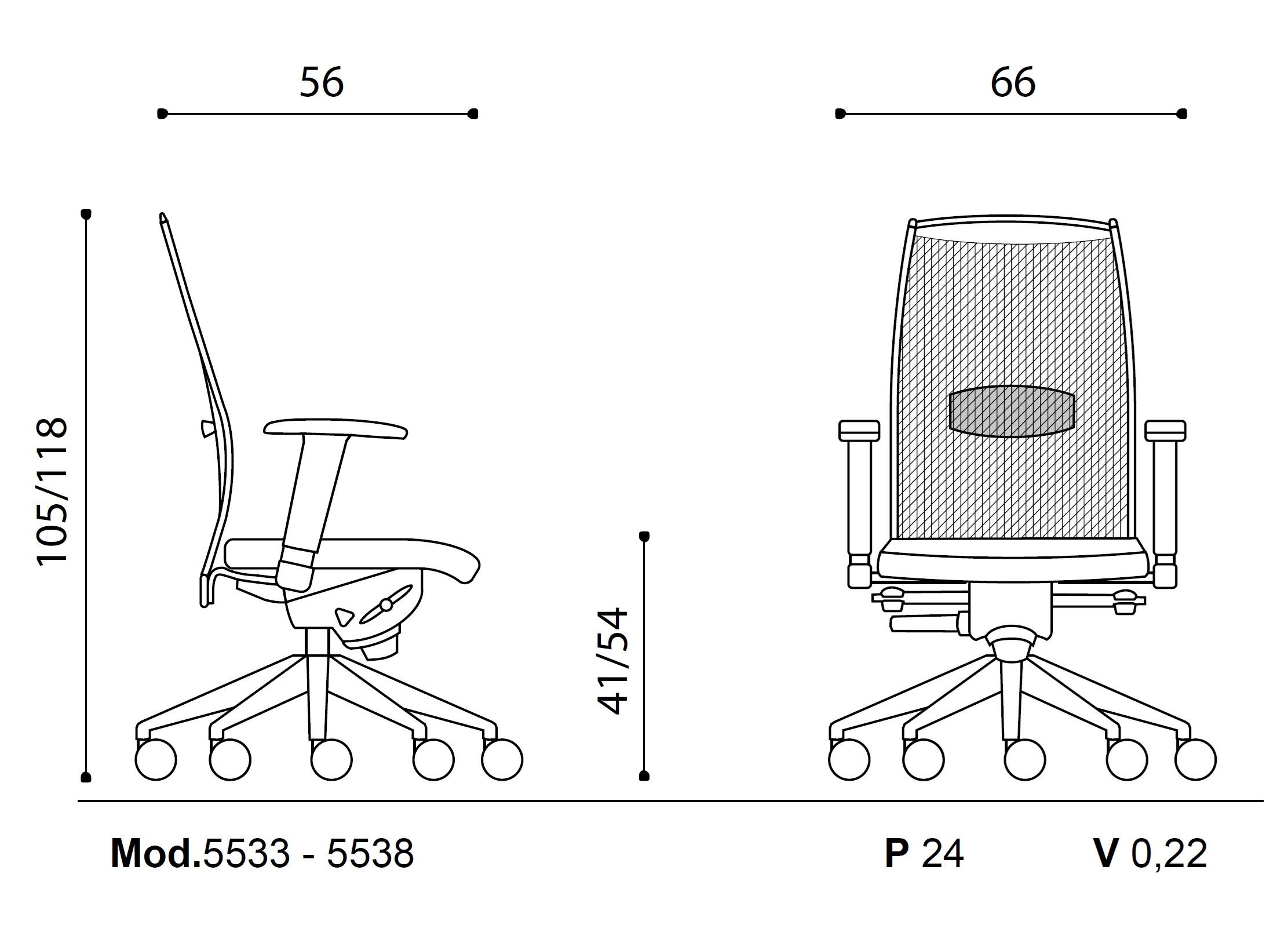 Поворотный операционный офисный стул с подлокотниками Ares Line ссылка ARCH-00056234 - Вид №5