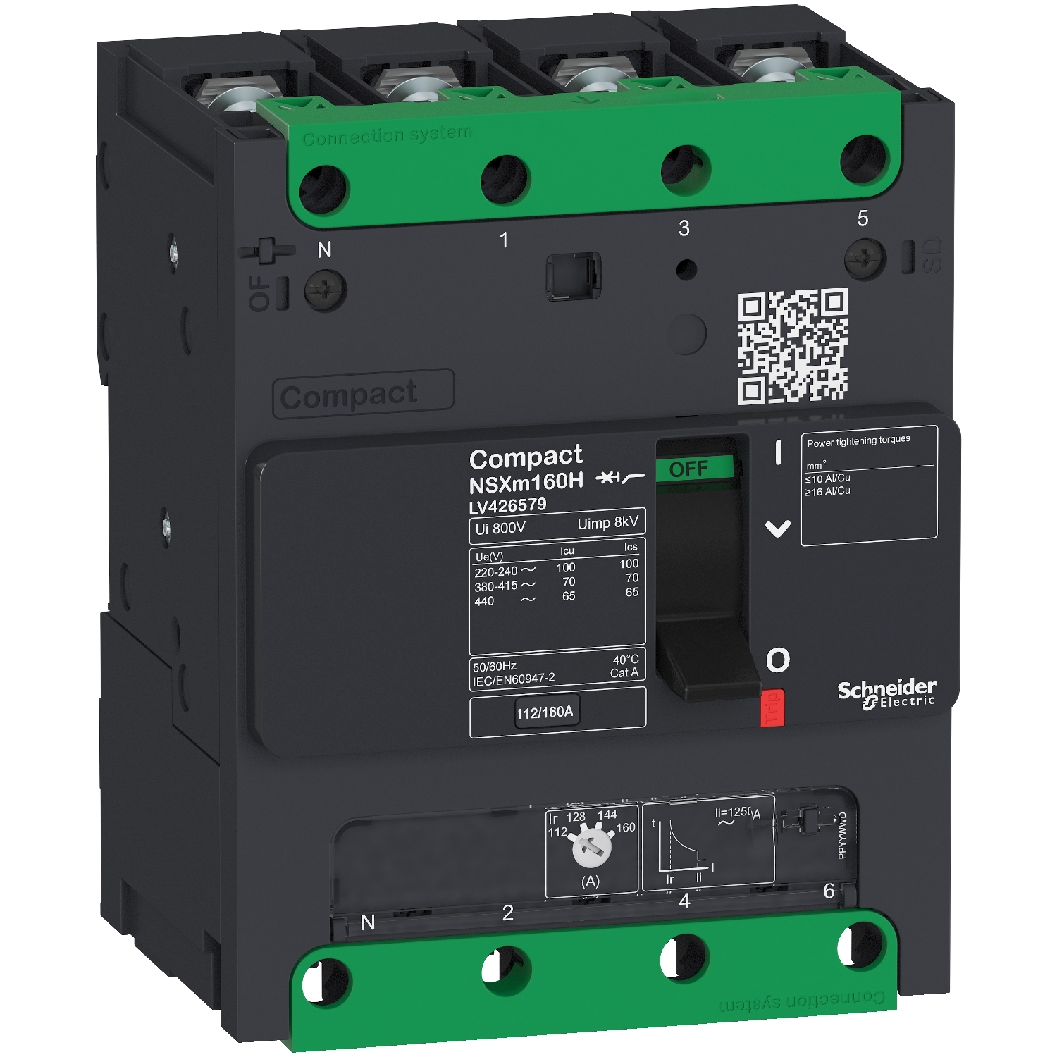 LV426278 Силовой автомат NSXm, 25кА, 4P, 125А Schneider Electric Compact 