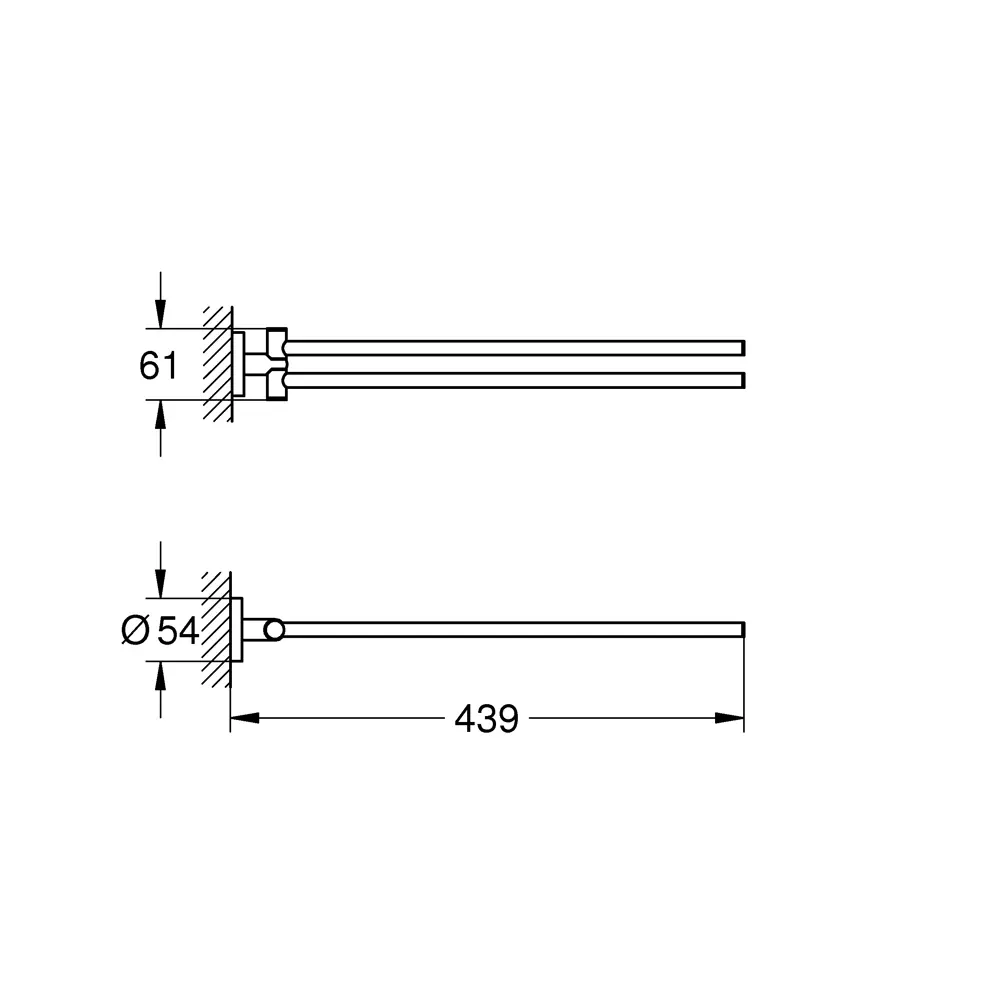 Держатель для полотенец Grohe Essentials 40371001 двойной цвет хром STLM-2151113 - Вид №7