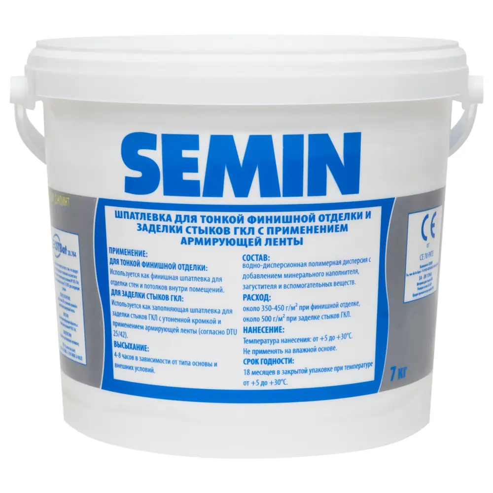 Шпаклёвка для заделки швов Semin Sem Joint 7 кг Sem-joint Compound STLM-2056983 - Вид №1