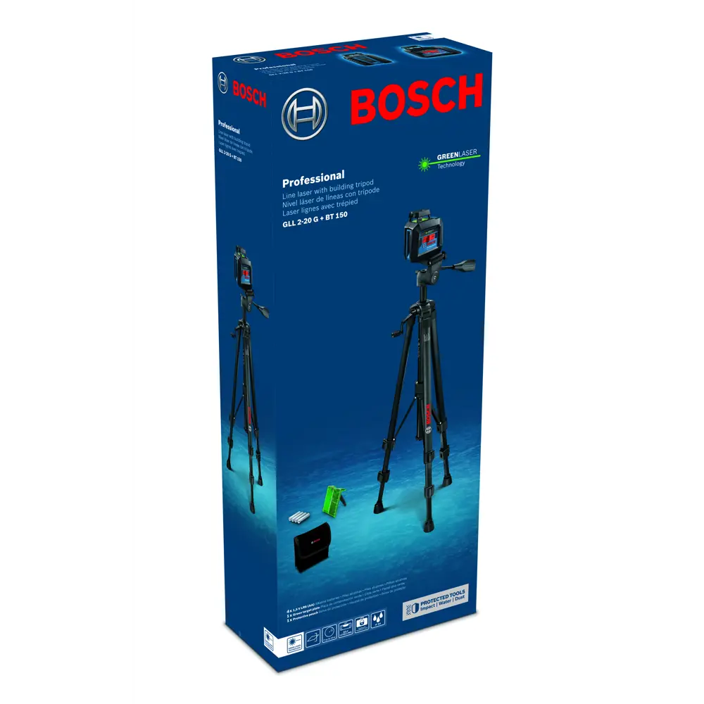 Уровень лазерный Bosch GLL 2-20 G BT150 0601065001 зеленый луч, штатив, 10 м BOSCH PROFESSIONAL STLM-2189831 - Вид №3