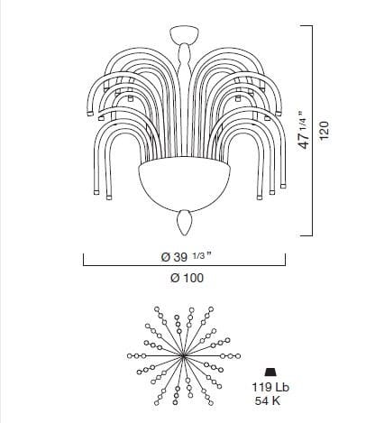 Люстра из муранского стекла Wave Murano Glass FONTANA ARCH-00053658 - Вид №2