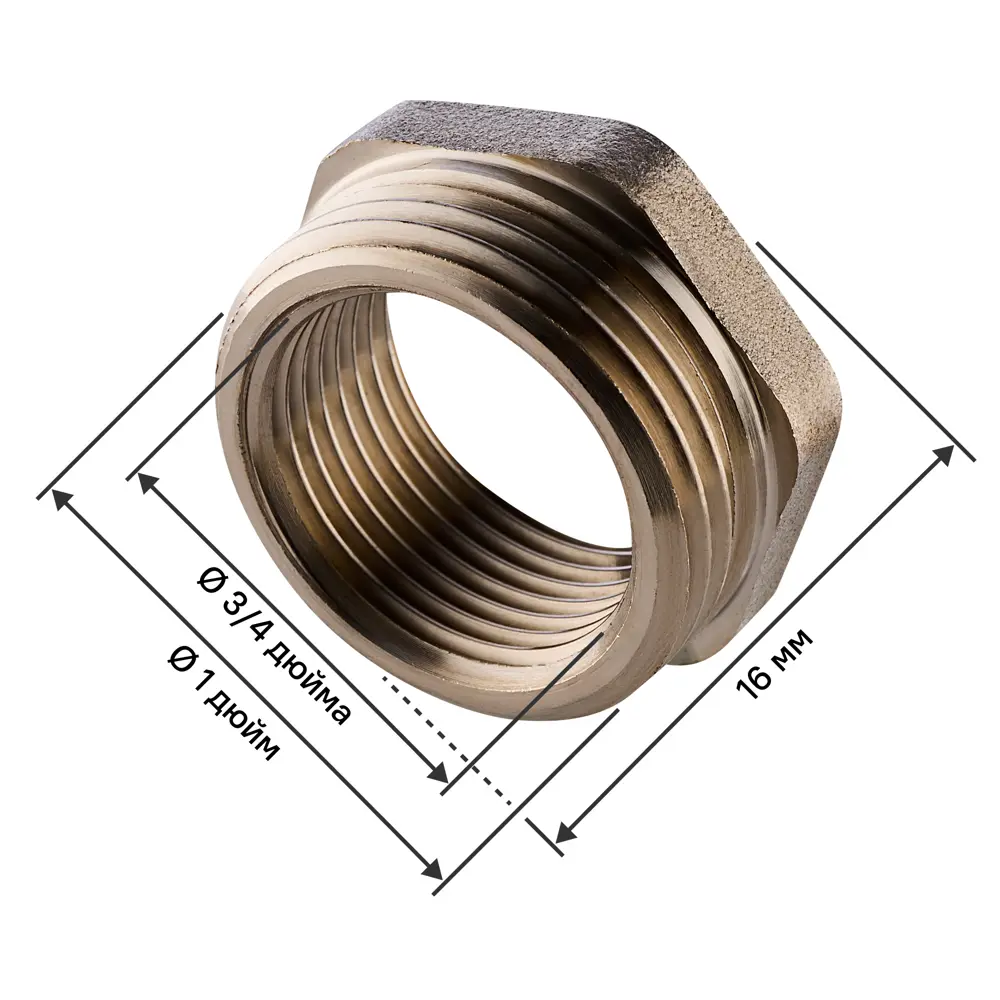 Футорка MONLID 1"x3/4" ВР-НР мм никелированная латунь STLM-2045828