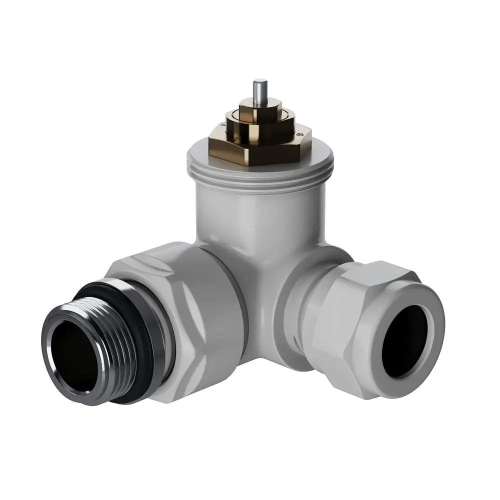 Термостатический комплект для радиатора трехосевой Royal Thermo Design Pro 1/2" латунь цвет белый STLM-2015423 - Вид №2