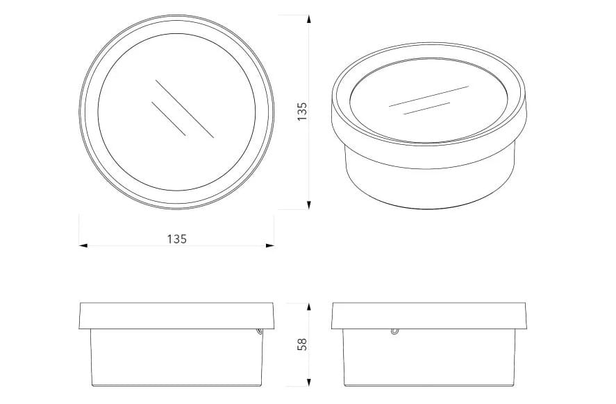 Анодированный алюминиевый настенный светильник Genuit Graphite ARCH-00073620 - Вид №5