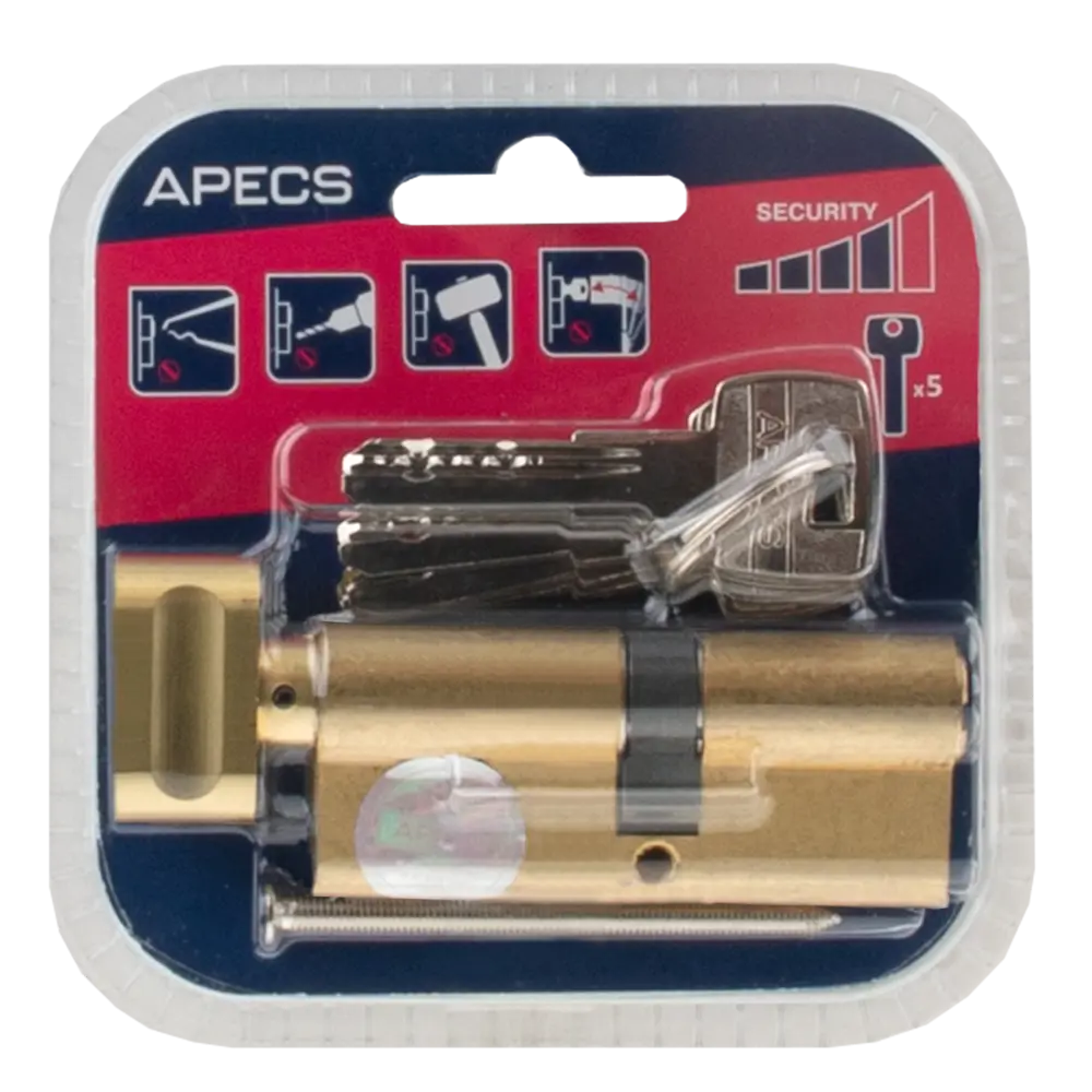 Цилиндровый механизм APECS Pro с защитой от взлома, ключ-вертушка 84168045 SM STLM-0046660 - Вид №2