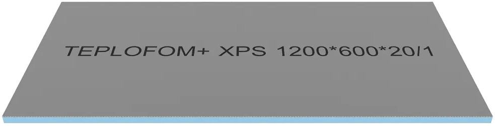 91762854 Конструкционная панель XPS Teplofom+ 1200x600x20мм 0.72м² односторонний слой STLM-1017789