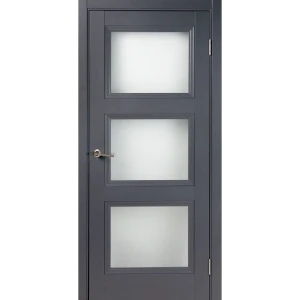 Комплект двери трилло со стеклом 70x200 см Hardflex цвет грей легно с добором 200 мм