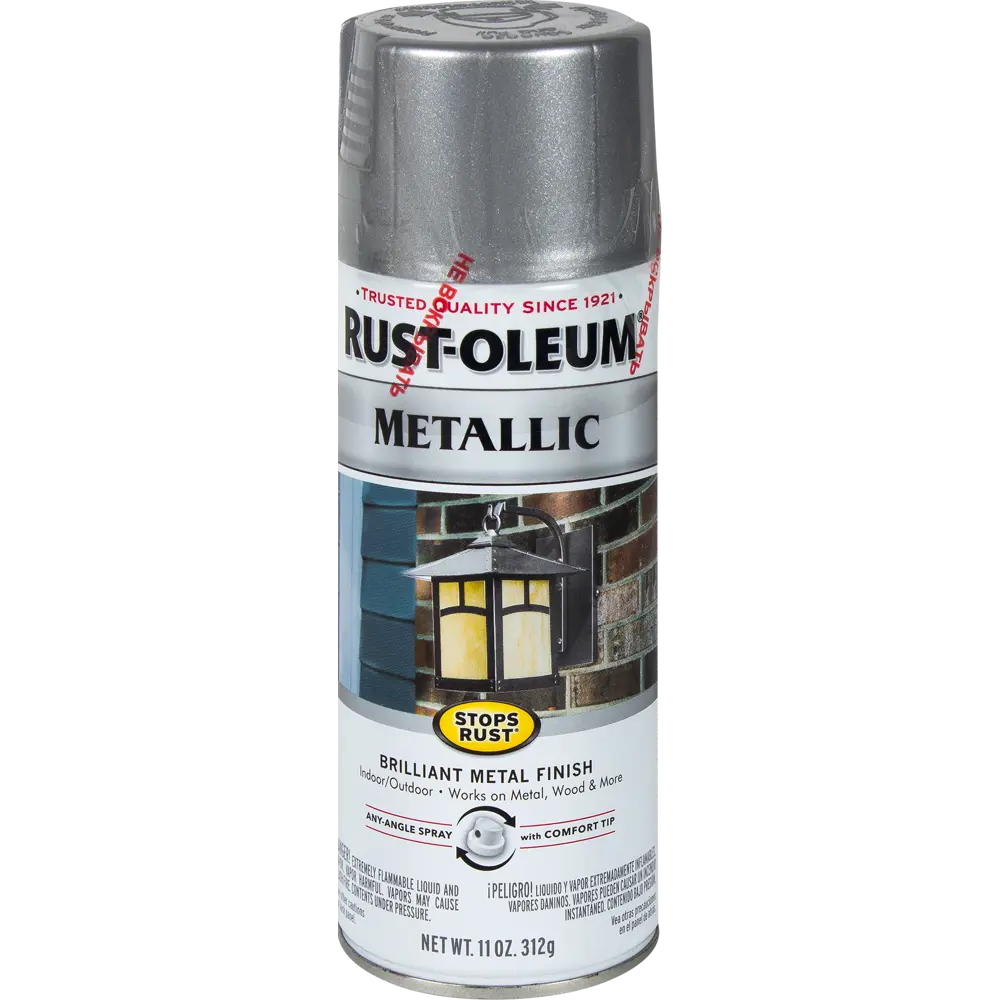 Краска аэрозольная по ржавчине цвет серебристый металлик 340 г RUST-OLEUM STLM-2138008