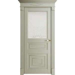 91242210 Дверь межкомнатная Uberture Florence style 62001 остеклённая 200x90см пленка ПВХ цвет серена светло-цвет серый без замка STLM-1512740