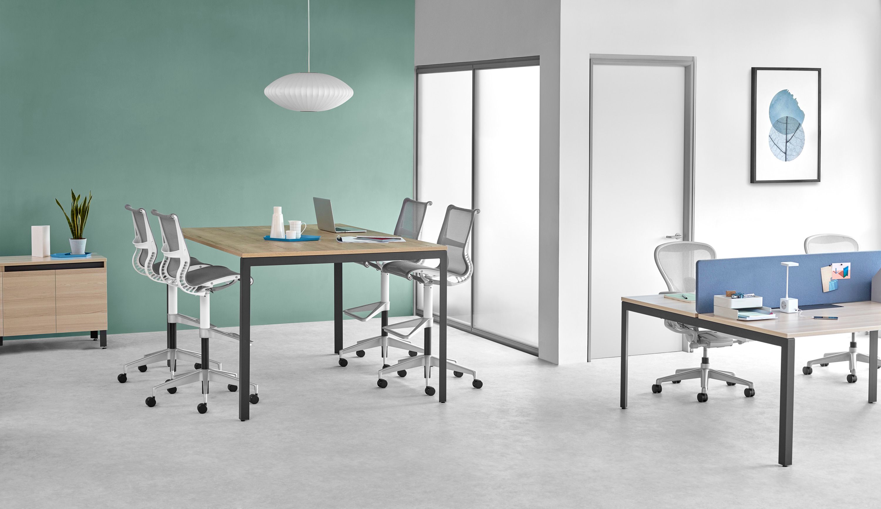 5-спицевый сетчатый поворотный офисный стул с колесами Herman Miller Setu ARCH-00132812 - Вид №2