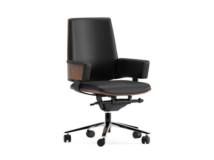 Кожаный мягкий поворотный операционный офисный стул с колесами Ersa Carna ARCH-00075432