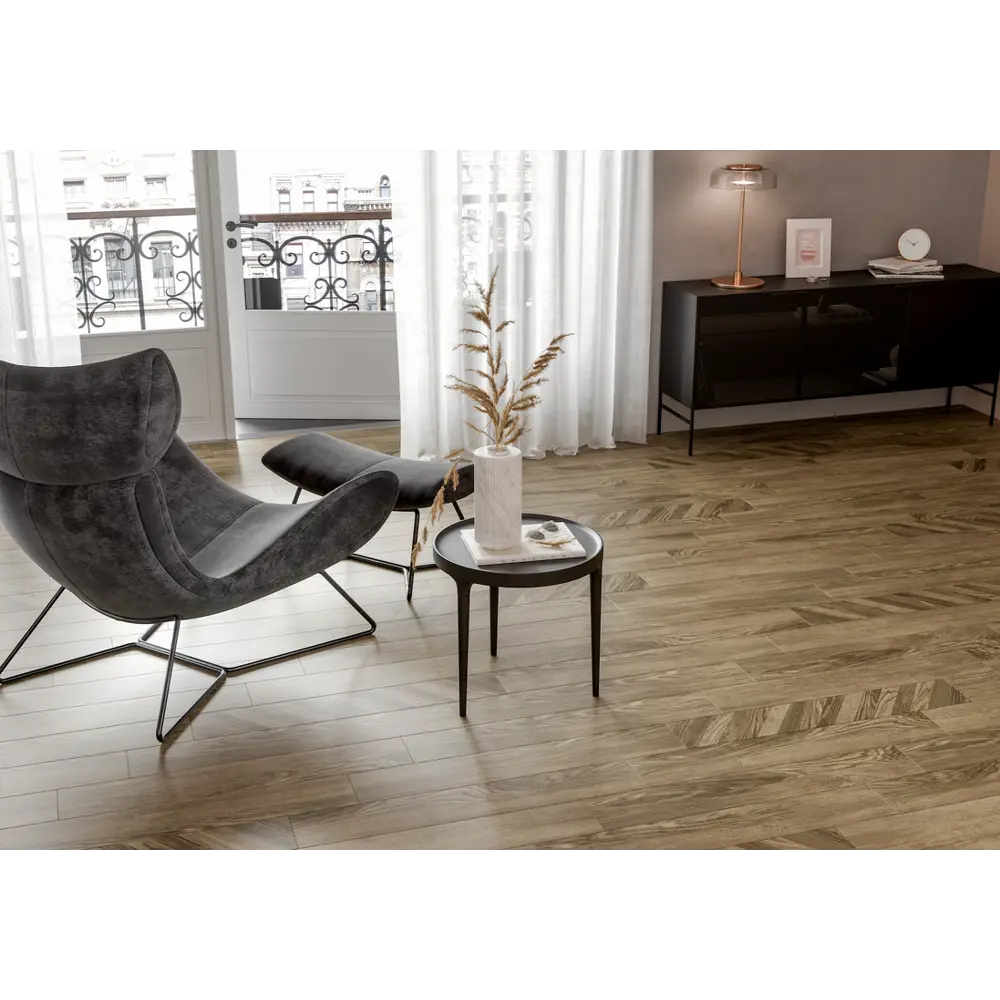 Керамогранит Golden Tile Wood Chevron left 15x90 см 1.08 м² цвет коричневый WoodChevron STLM-2140293 - Вид №4