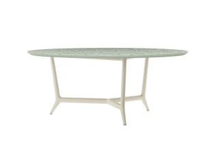 Стеклянный круглый садовый стол