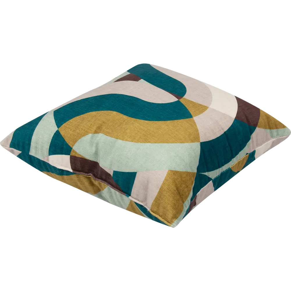 Подушка Цветные Волны 40x40 см цвет бирюзовый SEASONS STLM-2002862 - Вид №1