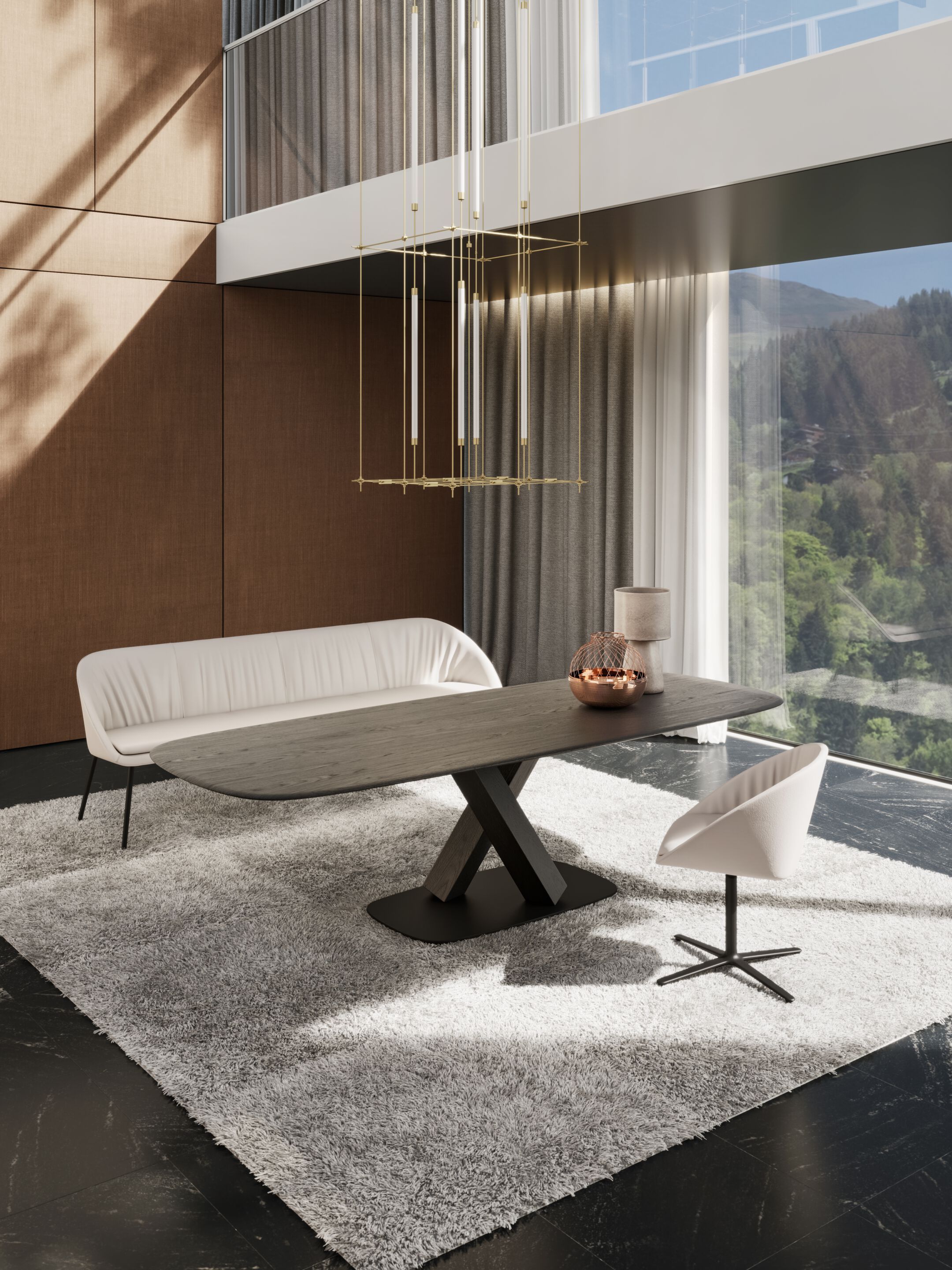 Тканевая скамья со спинкой Draenert Dan ARCH-00049273 - Вид №1