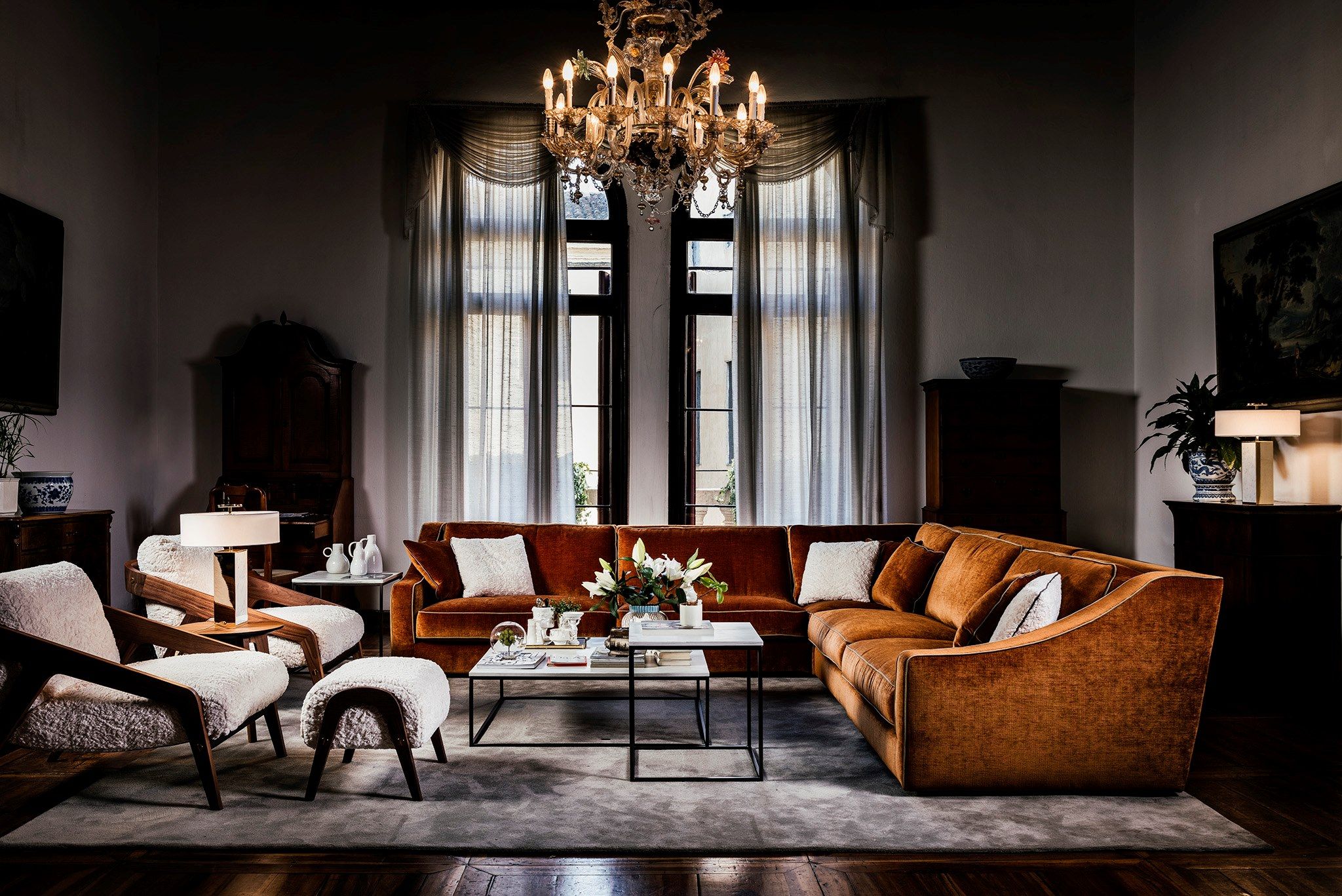 Угловой диван из ткани BLACK TIE MARTIN ARCH-00024729