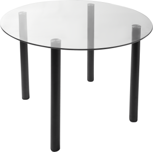 87198246 Стол кухонный Версаль 90x90 см круг стекло цвет черный Кухонный стол STLM-0073439 DELINIA