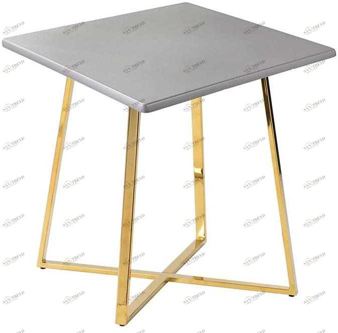 30550 Стол Haku Gold 80x80 серебро R-HOME 980404 + 170505brushed_silver