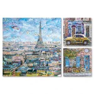 Картина на МДФ Улочки Парижа 30x60 см 3 шт